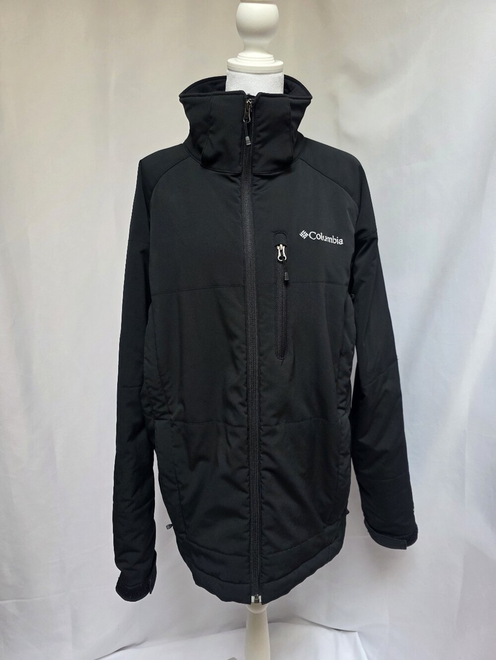 Columbia Men's Large Black Omni-Shield Fleece Lined Softshell Jacket